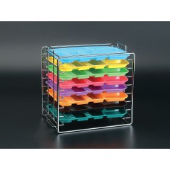 Plasdent TRAY RACK, Chrome, for Size E Tray (Stackable) (16¼"W x 9¾"D x 14⅛"H) Capacity : 8